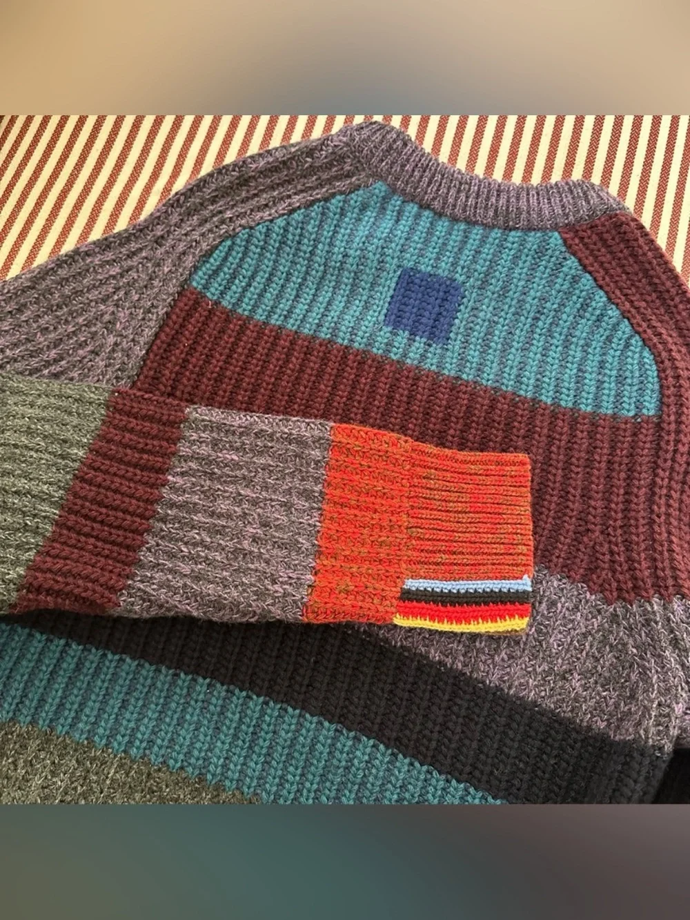 Paul Smith loves Barbour Men's Multi Strip Roundneck Sweater Sz M NWT